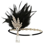 Flapper Feather Headband - 1920s Gatsby Dance Rhinestone Hair Accessories for Masquerades DancerInn
