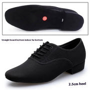 Salsa Dance Shoes for Men - Professional Soft Sole Lace Up Breathable Mesh Ballroom Dancing Shoes for Latin Tango & Modern Dance Practice - DancerInn Suede-Sole-10.5