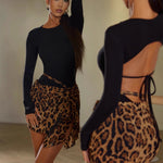 Gymnastics Leotards Long Sleeve - Black Bodysuit for Dance with Built-In Bra Backless Design for Latin Salsa - DancerInn   - 34224798630071 - 34224798630071