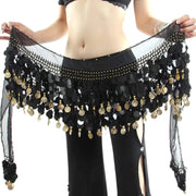 Women’s Belly Dance Costume Hip Scarf with Bling Sequins Coins Sweet Dance Skirt Wrap Performance - DancerInn