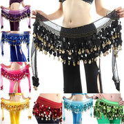 Women’s Belly Dance Costume Hip Scarf with Bling Sequins Coins Sweet Dance Skirt Wrap Performance - DancerInn