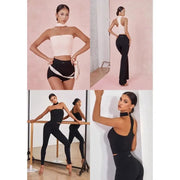 Women's Latin Dance Practice Top with Strapless Collar Breathable Elastic Fabric Built-In Bra - DancerInn