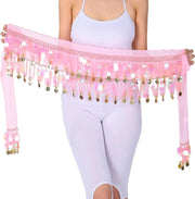 Women’s Belly Dance Costume Hip Scarf with Bling Sequins Coins Sweet Dance Skirt Wrap Performance - DancerInn