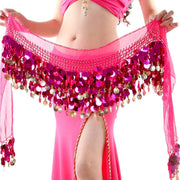 Women’s Belly Dance Costume Hip Scarf with Bling Sequins Coins Sweet Dance Skirt Wrap Performance - DancerInn