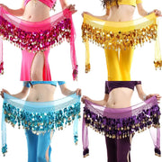 Women’s Belly Dance Costume Hip Scarf with Bling Sequins Coins Sweet Dance Skirt Wrap Performance - DancerInn