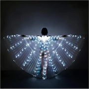 Multicolor LED Lights Belly Dance Isis Wings with Telescopic Sticks for Adults and Children - DancerInn