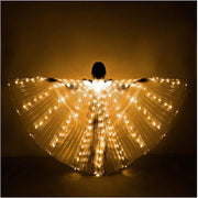Multicolor LED Lights Belly Dance Isis Wings with Telescopic Sticks for Adults and Children - DancerInn
