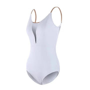 Adult Women's Gymnastics Leotard Ballet Camisole V-Neck Training Suit with Removable Pads BAT2901 - DancerInn