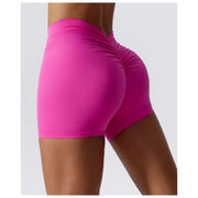 High Waist V-Back Scrunch Butt Yoga Shorts for Women Gym Cycling Fitness Activewear Tights - DancerInn