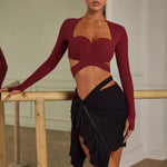 Short Skirt Latina - Black Leopard Fringe Latin Dance Skirts for Women with Built-in Underwear for Salsa Samba Rumba Tango - DancerInn  - 33724464267447 - 33724464267447