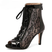 lace embroidery dance women shoes peep toe latino milk shoes
