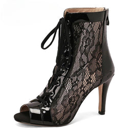 lace embroidery dance women shoes peep toe latino milk shoes