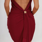 Dress Dance Latin - Halter Ruched Waist with Built-in Underwear Dresses for Latin Dancing Tango Salsa Samba Rumba - DancerInn  