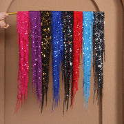 Belt for Belly Dance - Beaded  Belly Dancer Hip Scarf with Coins, Fringe, and Triangle Design - DancerInn 