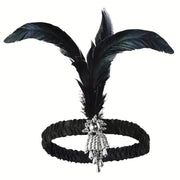 ‌1920s Gatsby Headband - Vintage Feather Dance Costume & Masquerade Hair Accessories for Party DancerInn