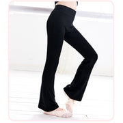 Bell Bottom Pants for Girls - Flared Leggings with High Waist for Kids Ballet, Dance, Yoga & Workout - DancerInn Black / XXXL