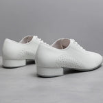 Ballroom Dance Shoes for Men - Leather Suede Sole Low Heel Dance Shoes for Latin Salsa & Tango Practice - DancerInn  - 32679599571127 - 32679599571127