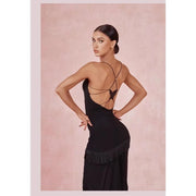 Women's Latin Dance Leotard with Butterfly Bow Adjustable Back Lace Front for Practice - DancerInn