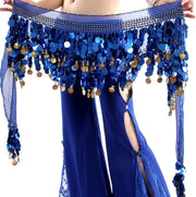 Women’s Belly Dance Costume Hip Scarf with Bling Sequins Coins Sweet Dance Skirt Wrap Performance - DancerInn