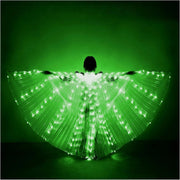Multicolor LED Lights Belly Dance Isis Wings with Telescopic Sticks for Adults and Children - DancerInn