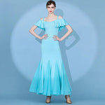 Short Flying Sleeve Modern Ballroom Dance Dresses for Women YL9088 - DancerInn - 29169721934007 - 29169721934007