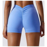 High Waist V-Back Scrunch Butt Yoga Shorts for Women Gym Cycling Fitness Activewear Tights - DancerInn