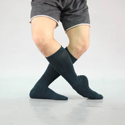 Dancer Socks for Mens Pilates Socks Non-Slip Cotton Elastic Mid-Calf Dancing Socks for Yoga, Fitness, Ballet, Modern Dance - DancerInn Green-B-One-Size