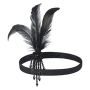 ‌1920s Gatsby Headband - Vintage Feather Dance Costume & Masquerade Hair Accessories for Party DancerInn