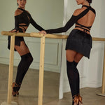 Dancing Stock - Women Latin Thigh High Black Dancer Stockings for Samba & Rumba, Anti-Slip Design - DancerInn  - 33968505716919 - 33968505716919