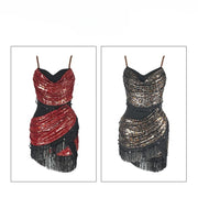 sensual bachata dance dress black open back salsa dress for dancing