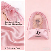 Pointe Shoe Bag - Breathable Mesh Canvas Drawstring Ballet Shoe Bag, Dance Bag for Shoes - DancerInn  Kids Dance Accessories
