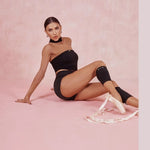 Black Dance Costume Leotard - Off Shoulder Camisole Dance Top with Choker Padded Bra for Latin Salsa Rumba Samba - DancerInn  - 34211072147639 - 34211072147639