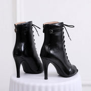 Black High Heel Peep Toe Shoes Dancing Sandals for Latin, Ballroom, Salsa, Jazz Dance & Party DancerInn