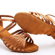 Latin Dancing Shoes for Women - Soft Suede Sole PU Upper Dance Heels for Ballroom Tango Salsa Bachata