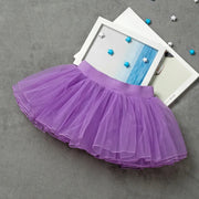 Ballet Skirt Tutu for Girls - Fluffy Soft Yarn 4-Layer Tulle Kids Dance Mini Skirt for Toddler&Children - DancerInn Purple-L