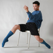 Dancer Socks for Mens Pilates Socks Non-Slip Cotton Elastic Mid-Calf Dancing Socks for Yoga, Fitness, Ballet, Modern Dance - DancerInn 