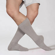 Dancer Socks for Mens Pilates Socks Non-Slip Cotton Elastic Mid-Calf Dancing Socks for Yoga, Fitness, Ballet, Modern Dance - DancerInn Grey-B-One-Size