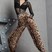 Leopard 2 / S - Black Dance Pants - Leopard Wide Leg Pants for Women Latin, Samba, Tango Performance