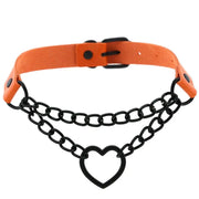 Heart Choker Necklace - Gothic Harajuku PU Collar Punk Rock Choker Chain for Dance Party Club DancerInn