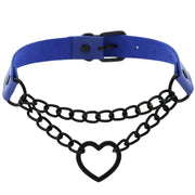 Heart Choker Necklace - Gothic Harajuku PU Collar Punk Rock Choker Chain for Dance Party Club DancerInn