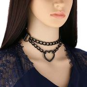 Heart Choker Necklace - Gothic Harajuku PU Collar Punk Rock Choker Chain for Dance Party Club DancerInn