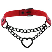 Heart Choker Necklace - Gothic Harajuku PU Collar Punk Rock Choker Chain for Dance Party Club DancerInn