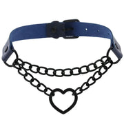 Heart Choker Necklace - Gothic Harajuku PU Collar Punk Rock Choker Chain for Dance Party Club DancerInn