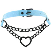 Heart Choker Necklace - Gothic Harajuku PU Collar Punk Rock Choker Chain for Dance Party Club DancerInn