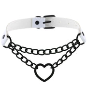 Heart Choker Necklace - Gothic Harajuku PU Collar Punk Rock Choker Chain for Dance Party Club DancerInn