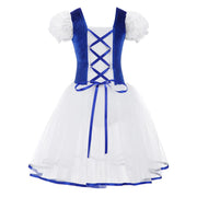 Girls Ballet Dress - Romantic Pink Professional Ballet Tutu Dress with TullePuff Sleeves for Kids Gymnastics Ballerina Dance - DancerInn