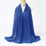 Solid Color Chiffon Hijab Long Wrap Scarf for Muslim Women Ladies Jersey Veil Headscarves - DancerInn
