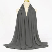Solid Color Chiffon Hijab Long Wrap Scarf for Muslim Women Ladies Jersey Veil Headscarves - DancerInn