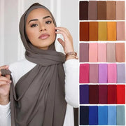 Solid Color Chiffon Hijab Long Wrap Scarf for Muslim Women Ladies Jersey Veil Headscarves - DancerInn