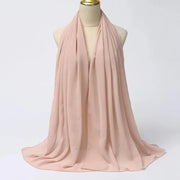 Solid Color Chiffon Hijab Long Wrap Scarf for Muslim Women Ladies Jersey Veil Headscarves - DancerInn